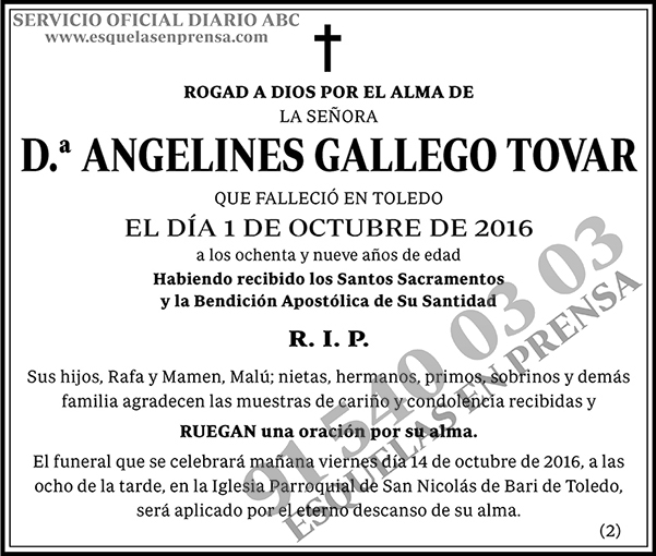 Angelines Gallego Tovar